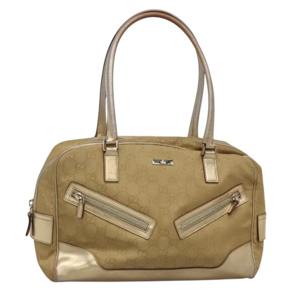 GUCCI GG Canvas Hand Bag Gold Tone 002 002 - Picture 1 of 16